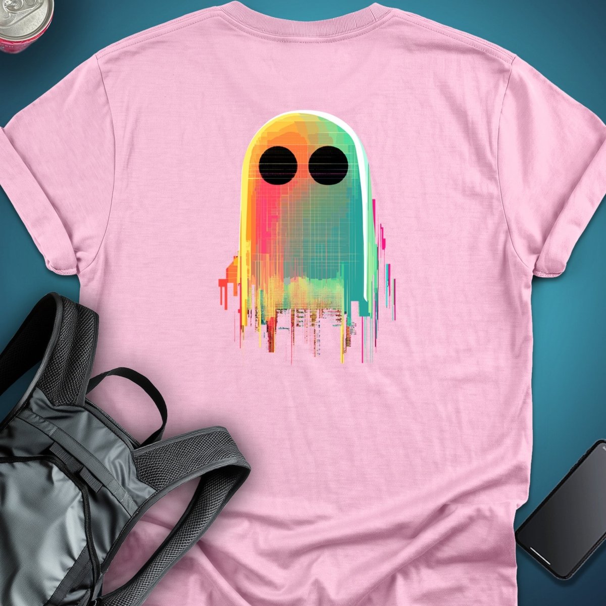 0G Glitch Ghost (Back Print Edition) graphic T-shirt – Festival clothing by Triptees