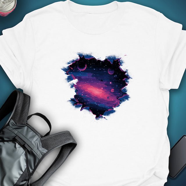 Cosmic Rift graphic T-shirt β Festival clothing by Triptees