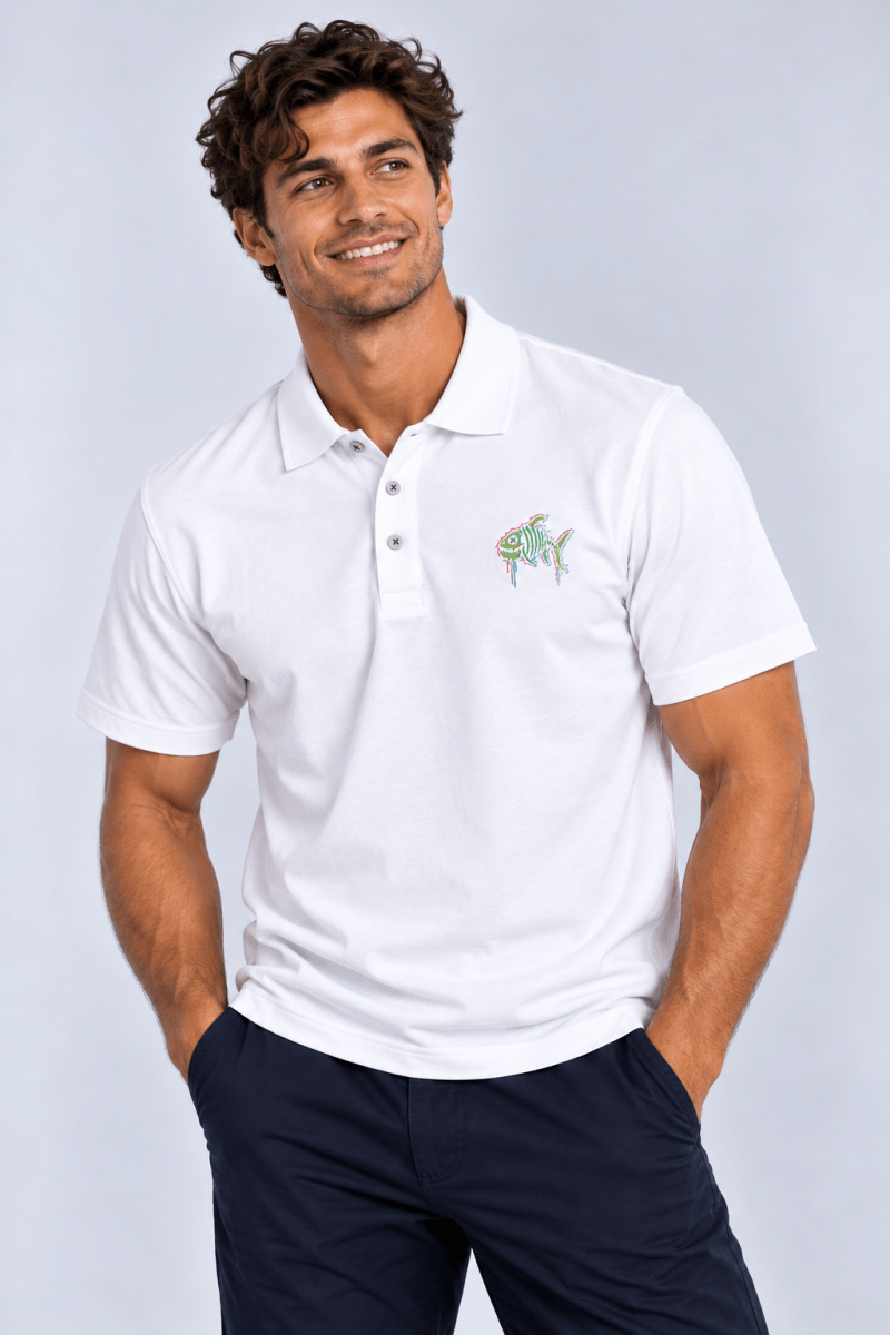 Fishbone Polo graphic T-shirt – Festival clothing by Triptees