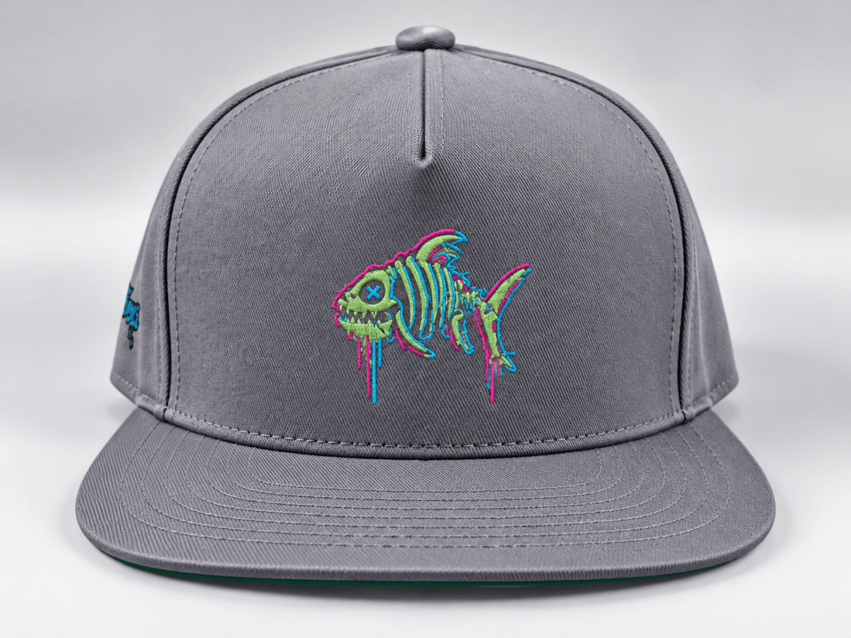 Fishbone Snapback Hat graphic T-shirt – Festival clothing by Triptees