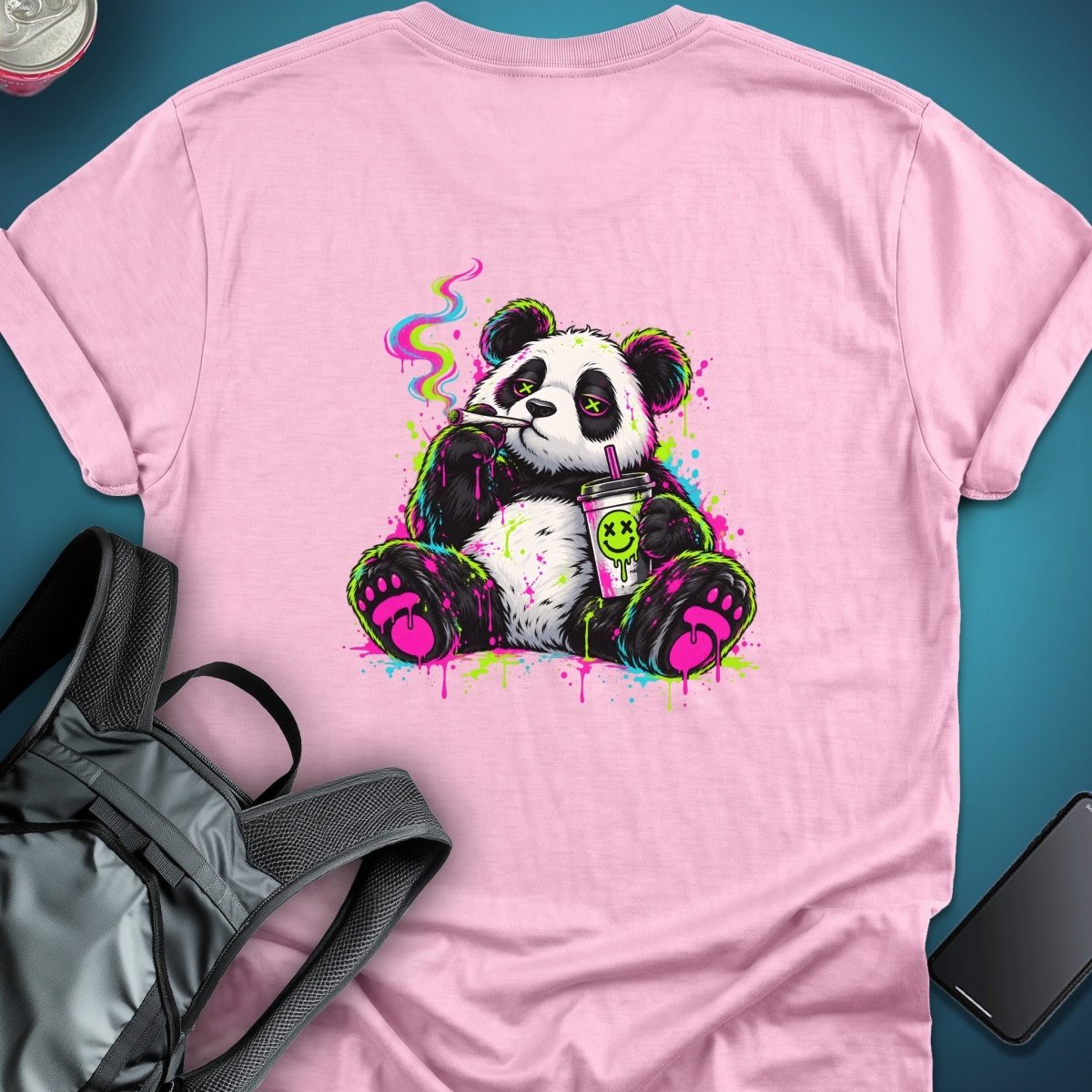 Neon Panda Graphic T-Shirt graphic T-shirt – Festival clothing by Triptees