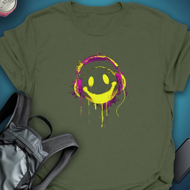 Rave Smiley graphic T-shirt β Festival clothing by Triptees