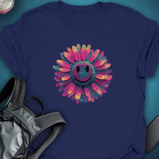 Smiley Bloom graphic T-shirt – Festival clothing by Triptees