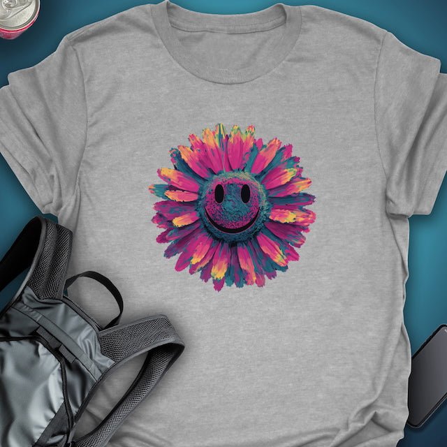 Smiley Bloom graphic T-shirt – Festival clothing by Triptees