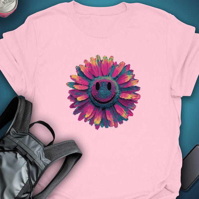 Smiley Bloom graphic T-shirt – Festival clothing by Triptees