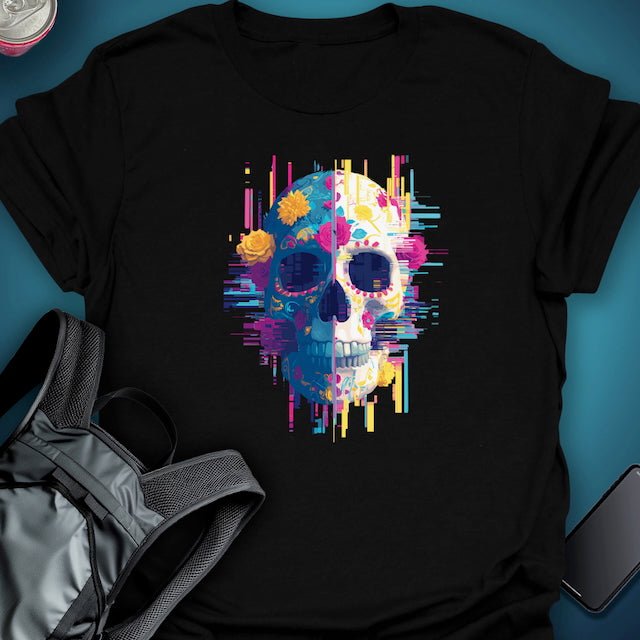 Triptees T-shirt Glitch Calavera OG graphic T-shirt – Festival clothing by Triptees