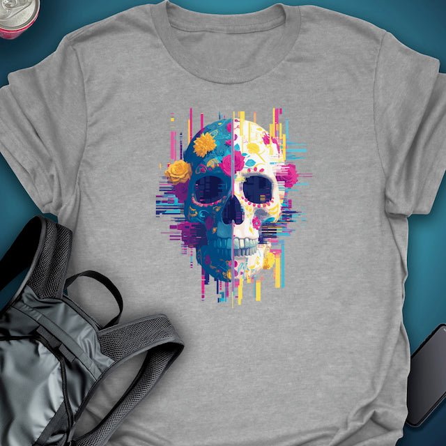 Triptees T-shirt Glitch Calavera OG graphic T-shirt – Festival clothing by Triptees