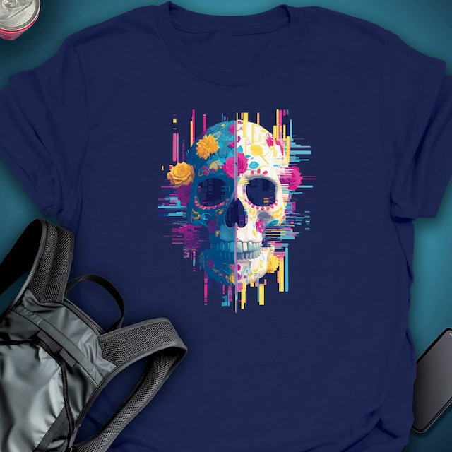 Triptees T-shirt Glitch Calavera OG graphic T-shirt – Festival clothing by Triptees