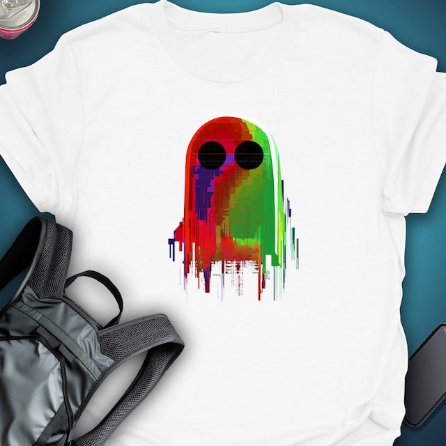 TripTees T-Shirt Glitch Ghost (Halloween Edition) graphic T-shirt – Festival clothing by Triptees