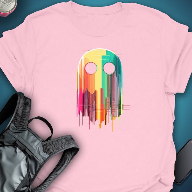 Triptees T-shirt Glitch Ghost - Yellow Blue graphic T-shirt – Festival clothing by Triptees