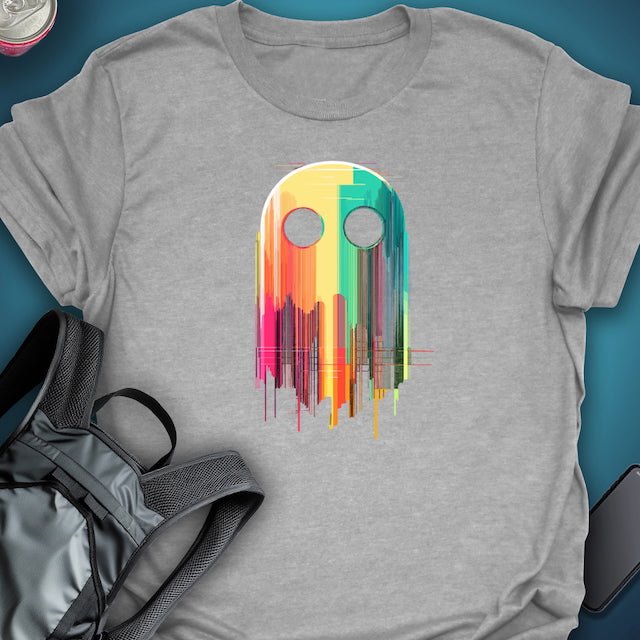 Triptees T-shirt Glitch Ghost - Yellow Blue graphic T-shirt – Festival clothing by Triptees