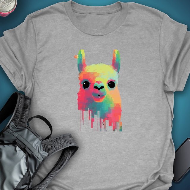 Triptees T-shirt Glitch Llama graphic T-shirt – Festival clothing by Triptees
