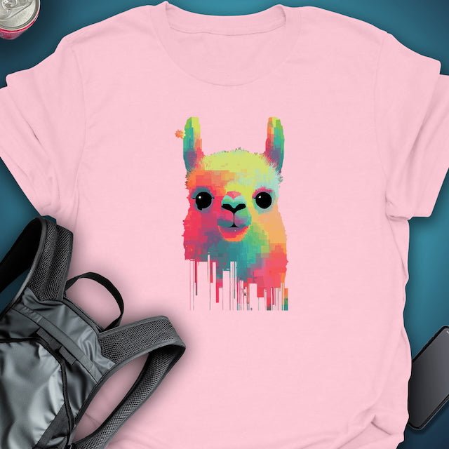 Triptees T-shirt Glitch Llama graphic T-shirt – Festival clothing by Triptees