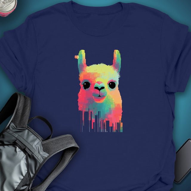 Triptees T-shirt Glitch Llama graphic T-shirt – Festival clothing by Triptees
