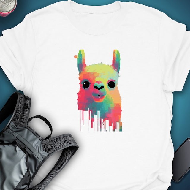 Triptees T-shirt Glitch Llama graphic T-shirt – Festival clothing by Triptees