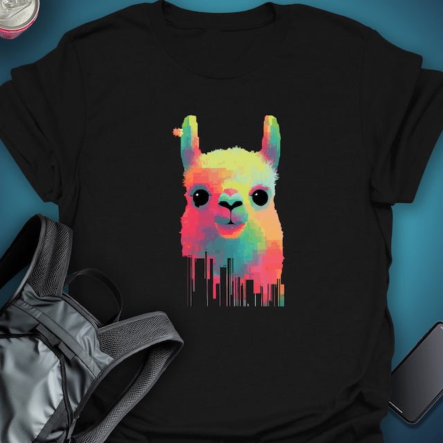 Triptees T-shirt Glitch Llama graphic T-shirt – Festival clothing by Triptees