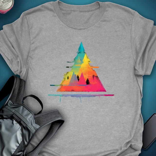 TripTees T-Shirt Glitch Peaks graphic T-shirt – Festival clothing by Triptees