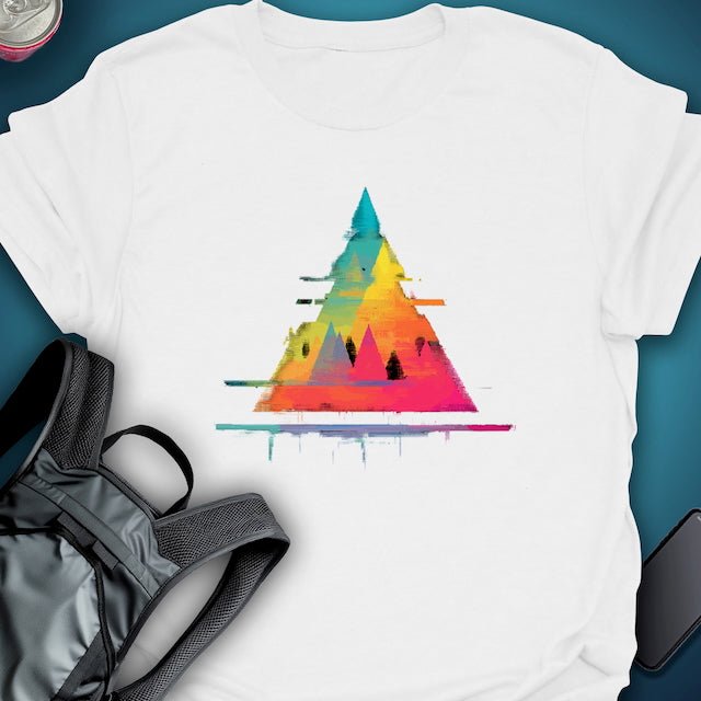 TripTees T-Shirt Glitch Peaks graphic T-shirt – Festival clothing by Triptees