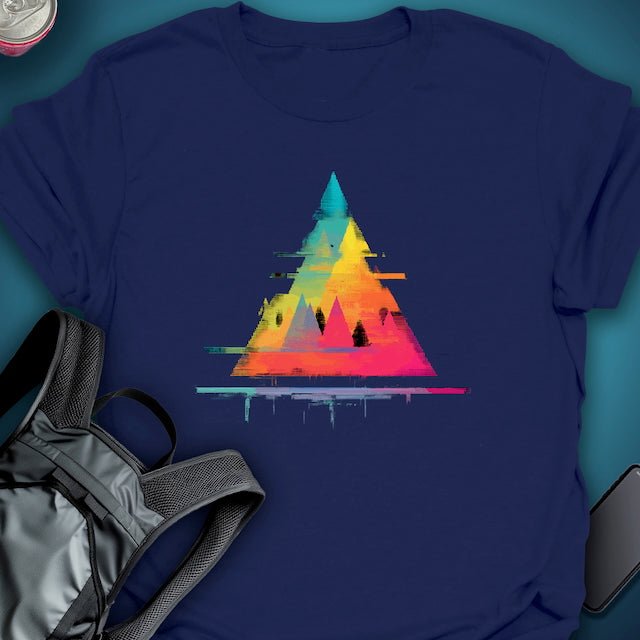 TripTees T-Shirt Glitch Peaks graphic T-shirt – Festival clothing by Triptees
