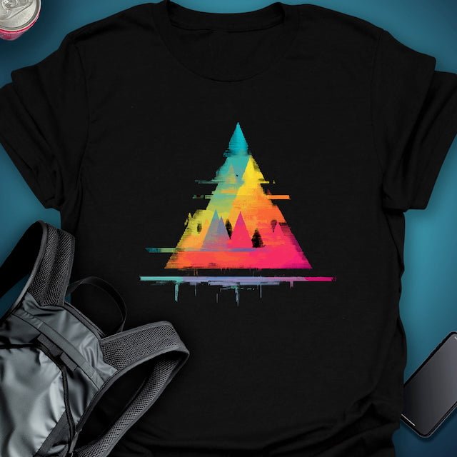 TripTees T-Shirt Glitch Peaks graphic T-shirt – Festival clothing by Triptees