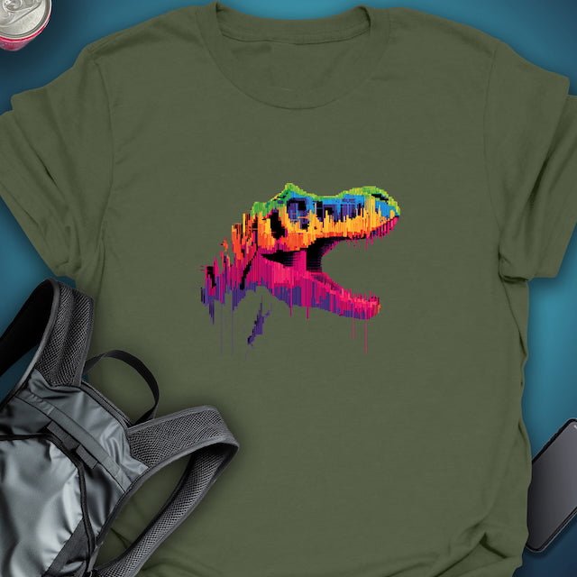 TripTees T-Shirt Glitchasaurus graphic T-shirt – Festival clothing by Triptees