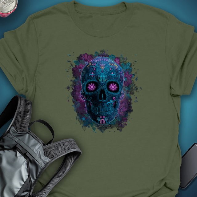 TripTees T-Shirt Midnight Calavera graphic T-shirt – Festival clothing by Triptees