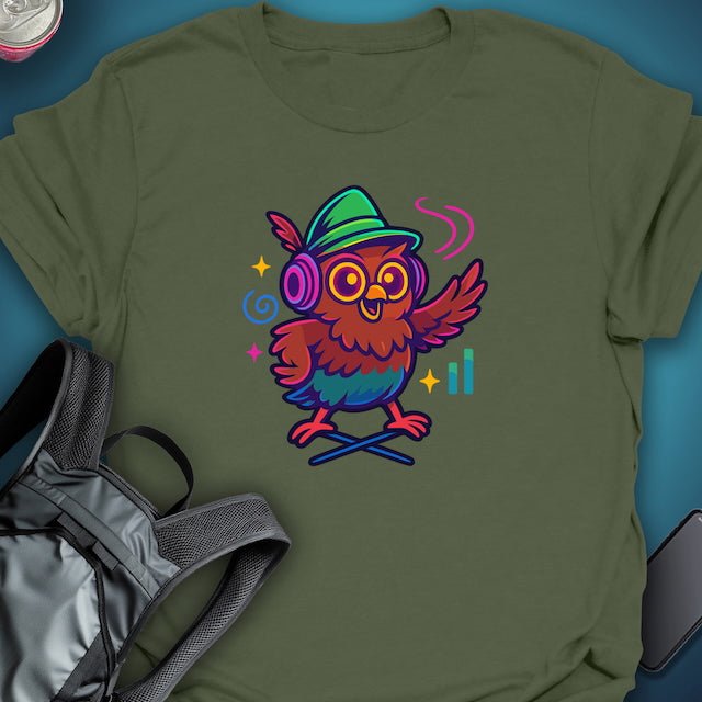 Triptees T-shirt Night Owl Grooves graphic T-shirt β Festival clothing by Triptees