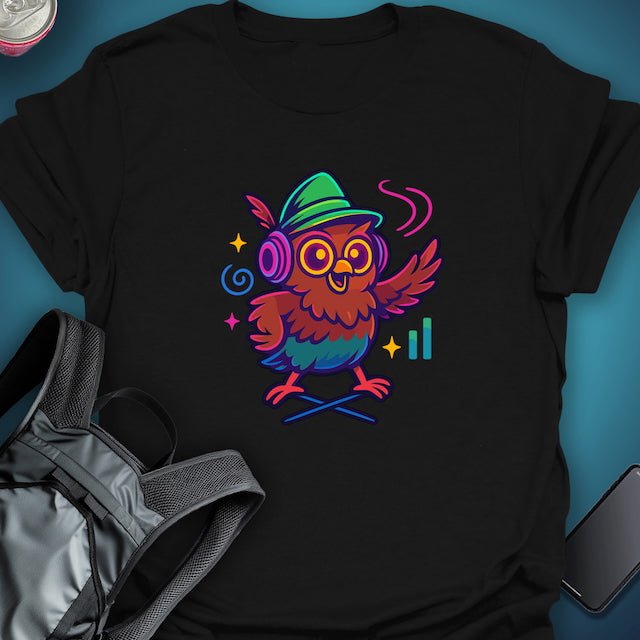Triptees T-shirt Night Owl Grooves graphic T-shirt β Festival clothing by Triptees