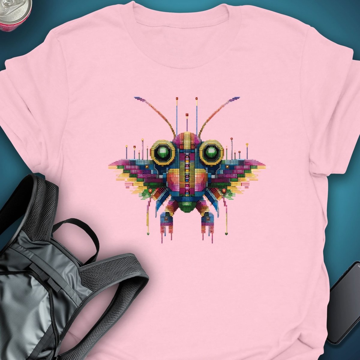Triptees T-shirt Pixel Moth graphic T-shirt – Festival clothing by Triptees