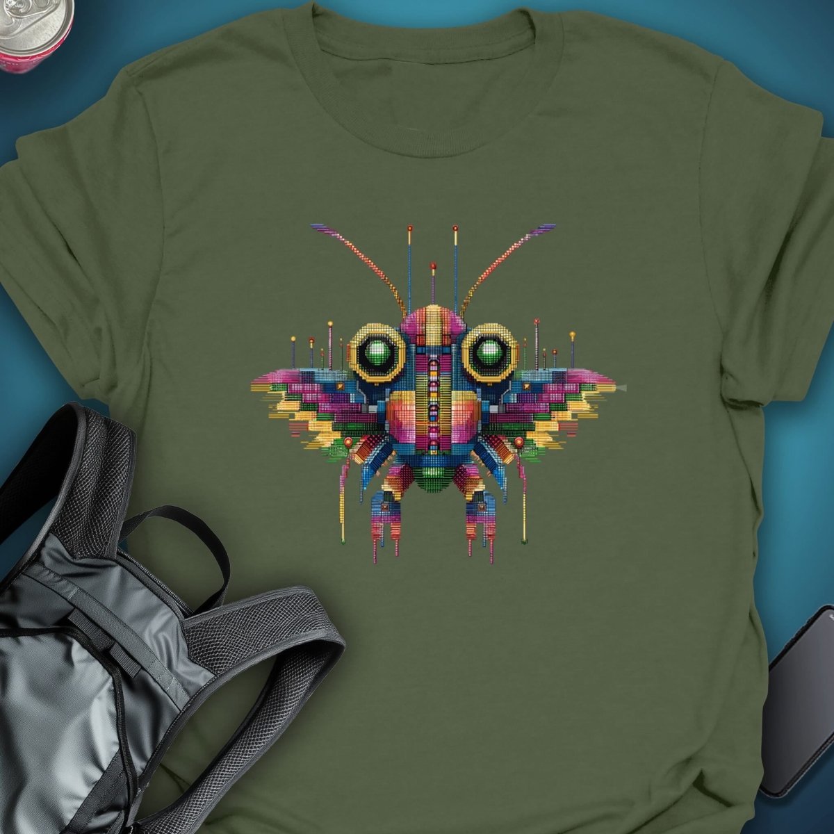 Triptees T-shirt Pixel Moth graphic T-shirt – Festival clothing by Triptees