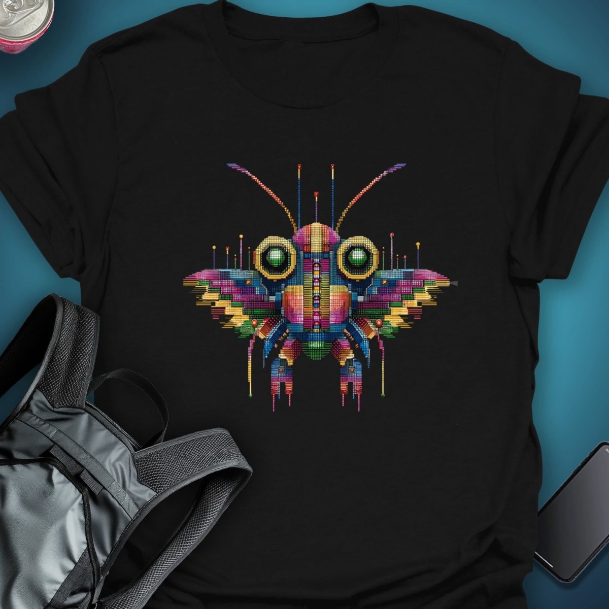 Triptees T-shirt Pixel Moth graphic T-shirt – Festival clothing by Triptees