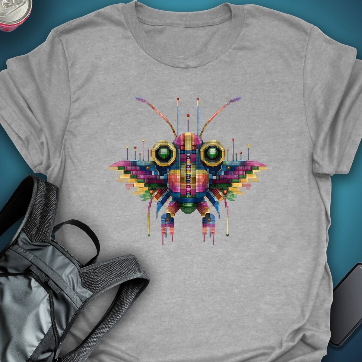 Triptees T-shirt Pixel Moth graphic T-shirt – Festival clothing by Triptees