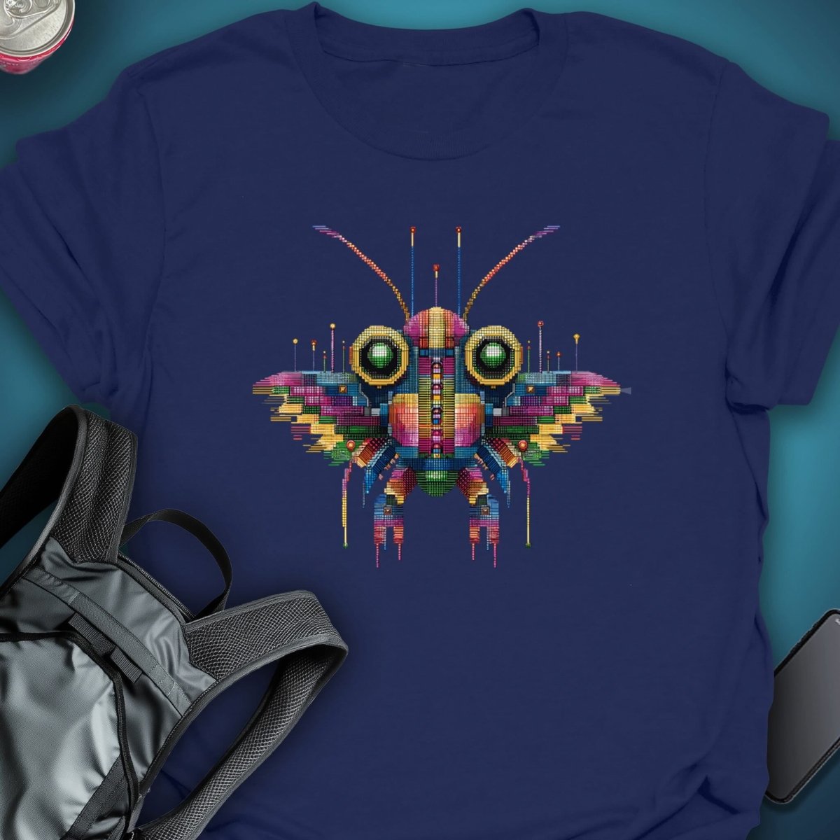 Triptees T-shirt Pixel Moth graphic T-shirt – Festival clothing by Triptees