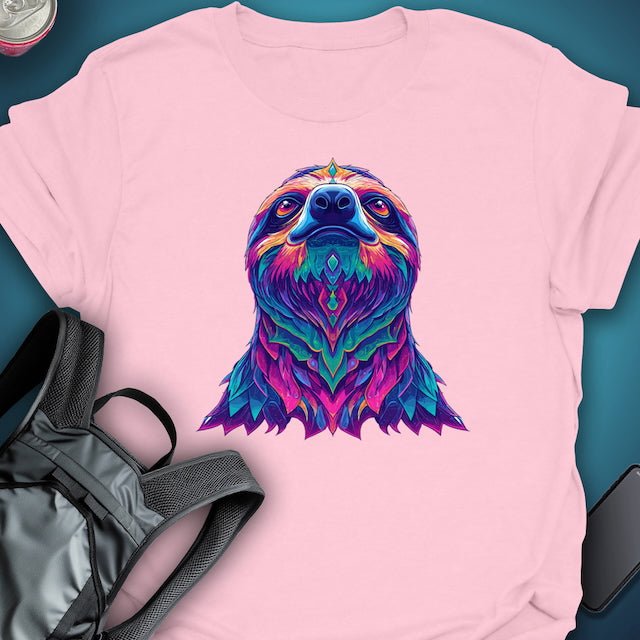Triptees T-shirt Rainbow Sloth graphic T-shirt – Festival clothing by Triptees