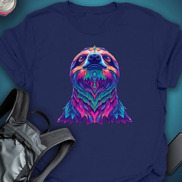 Triptees T-shirt Rainbow Sloth graphic T-shirt – Festival clothing by Triptees