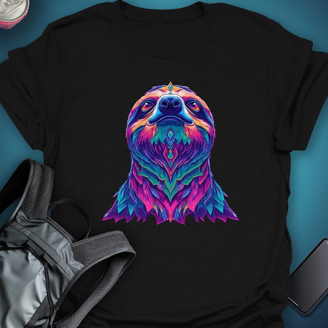 Triptees T-shirt Rainbow Sloth graphic T-shirt – Festival clothing by Triptees