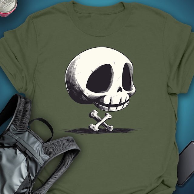 Triptees T-shirt Skull And Cross White graphic T-shirt – Festival clothing by Triptees