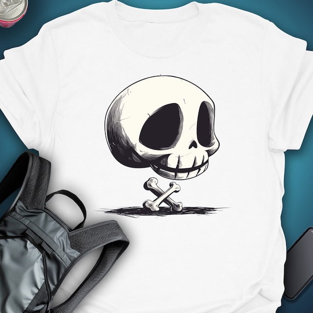 Triptees T-shirt Skull And Cross White graphic T-shirt – Festival clothing by Triptees