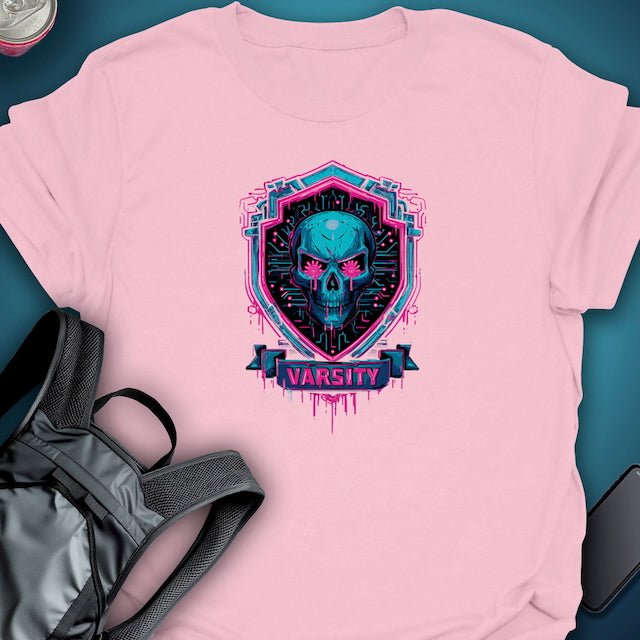 Triptees T-shirt Varisty Skull Badge graphic T-shirt – Festival clothing by Triptees