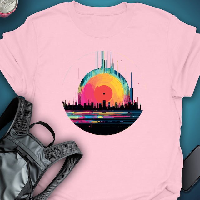 Triptees T-shirt Vinyl Neon Horizon graphic T-shirt β Festival clothing by Triptees