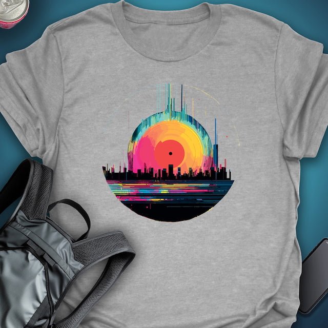 Triptees T-shirt Vinyl Neon Horizon graphic T-shirt β Festival clothing by Triptees