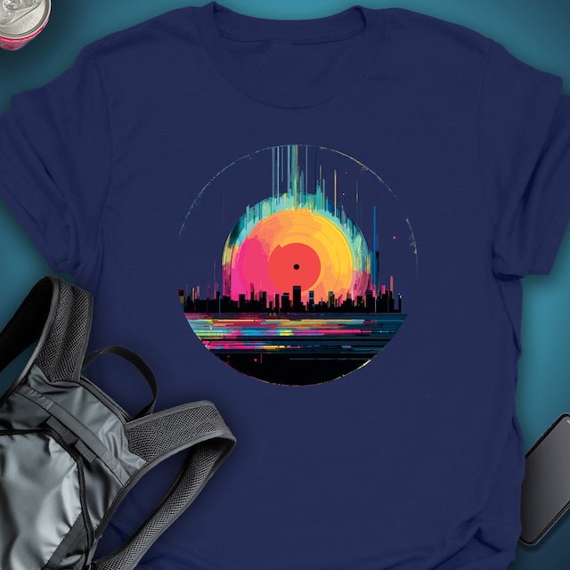 Triptees T-shirt Vinyl Neon Horizon graphic T-shirt β Festival clothing by Triptees