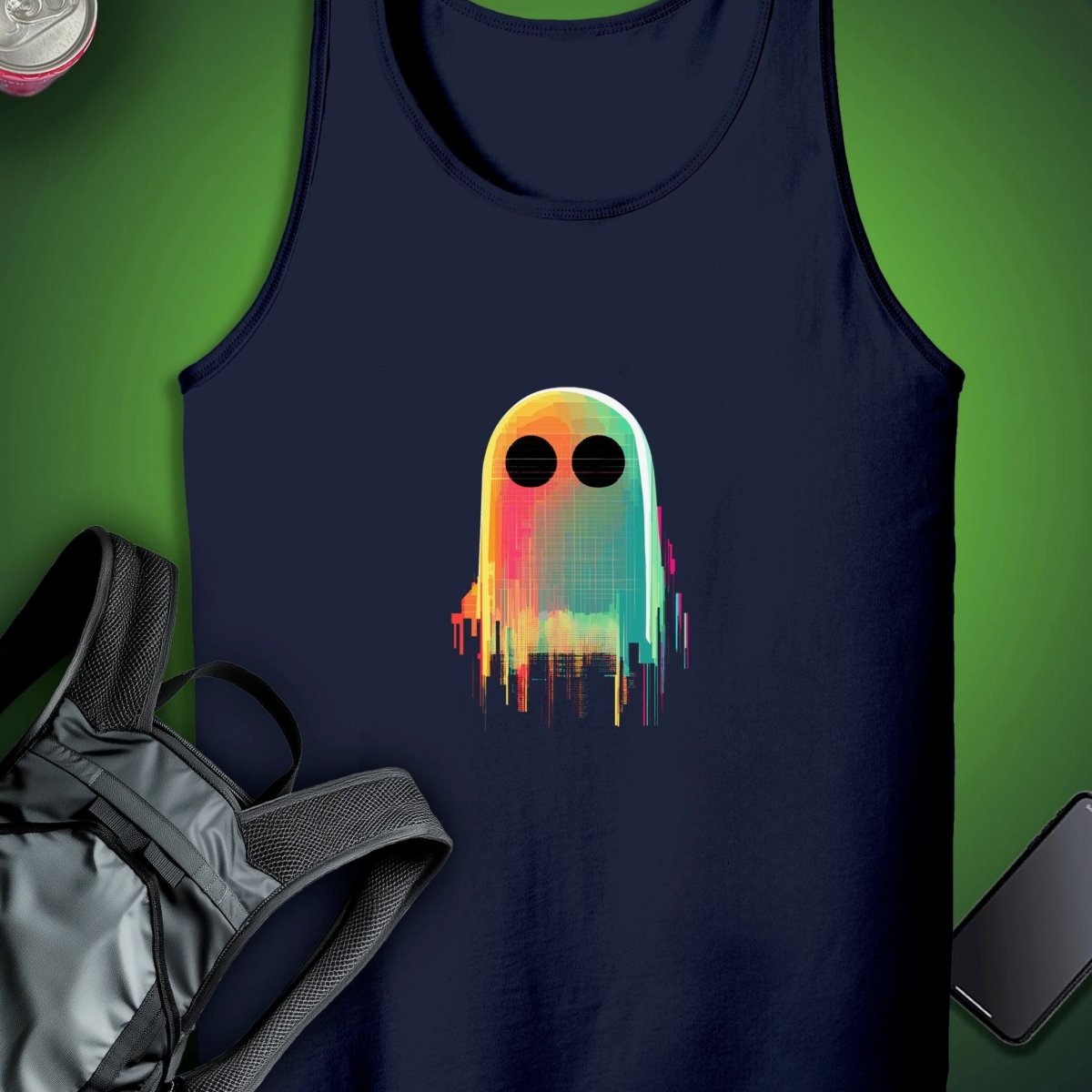 Triptees Tank Glitch Ghost OG graphic T-shirt – Festival clothing by Triptees