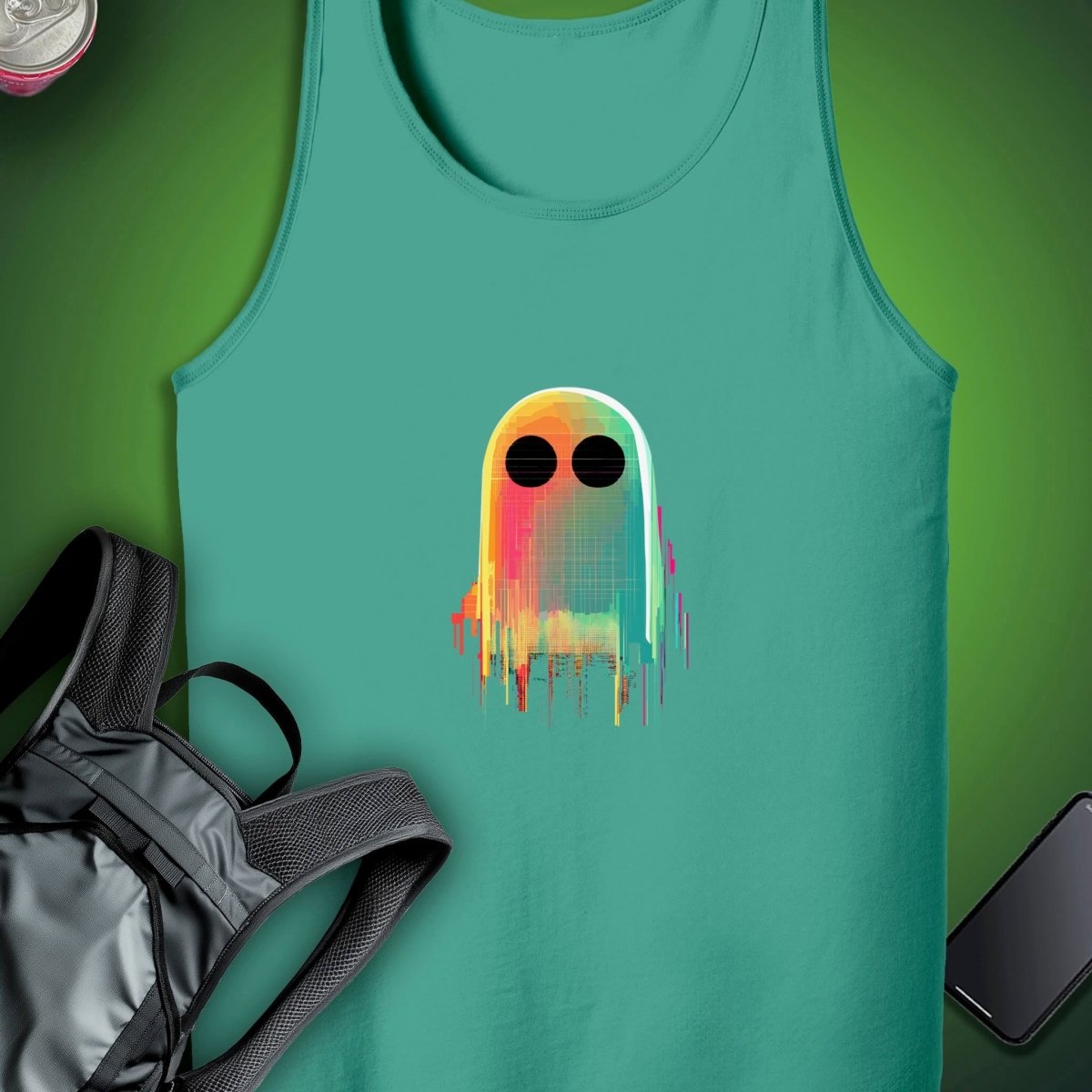Triptees Tank Glitch Ghost OG graphic T-shirt – Festival clothing by Triptees