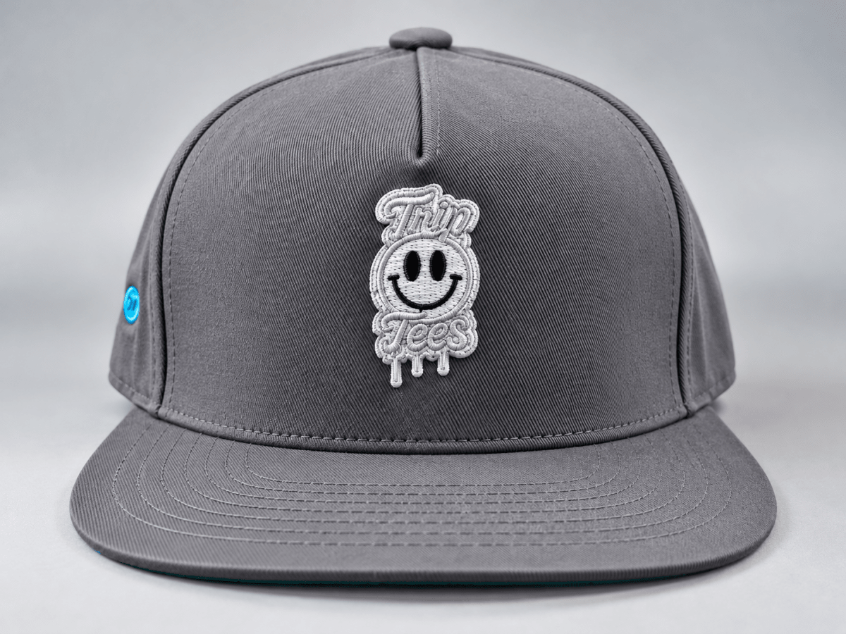 White Logo Black Eyes Snapback Hat graphic T-shirt – Festival clothing by Triptees