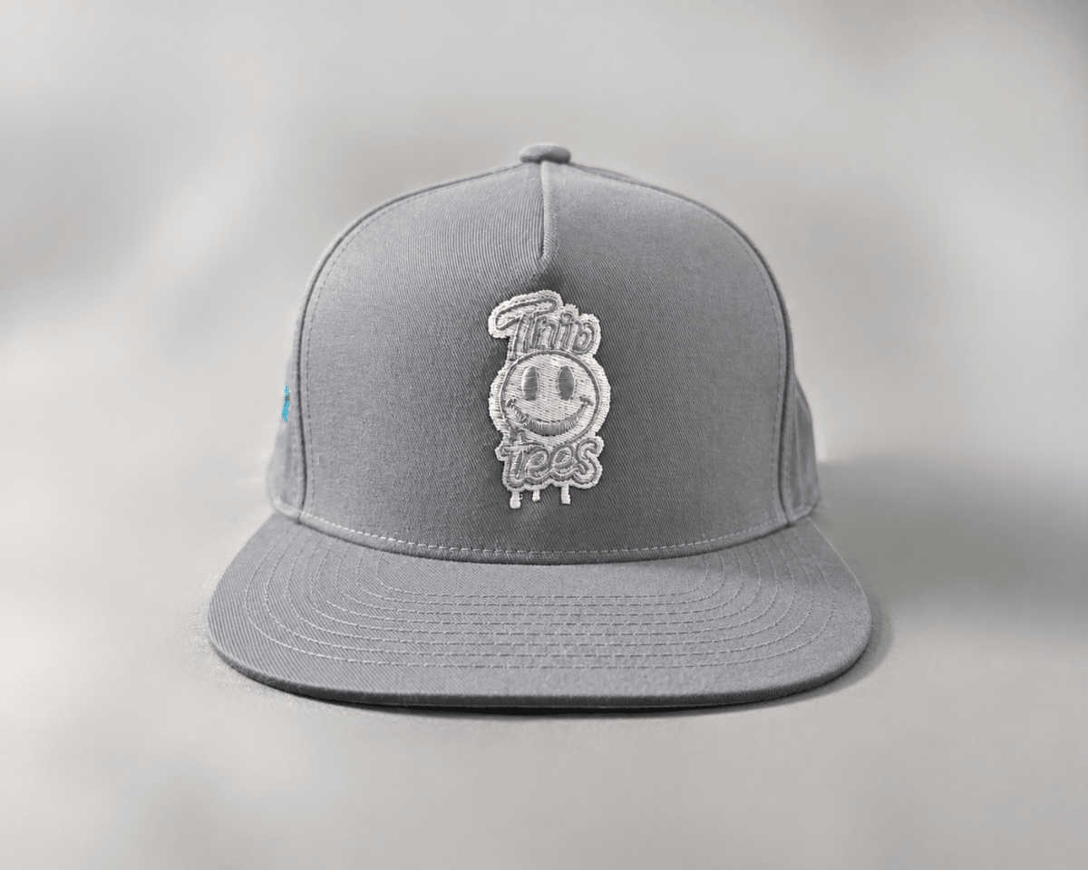White Logo Snapback Hat graphic T-shirt – Festival clothing by Triptees