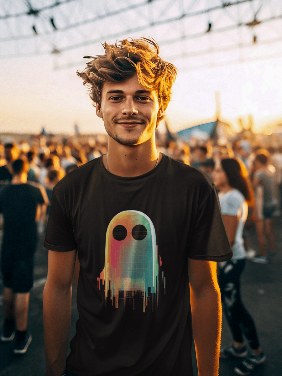 0G Glitch Ghost graphic T-shirt – Festival clothing by Triptees