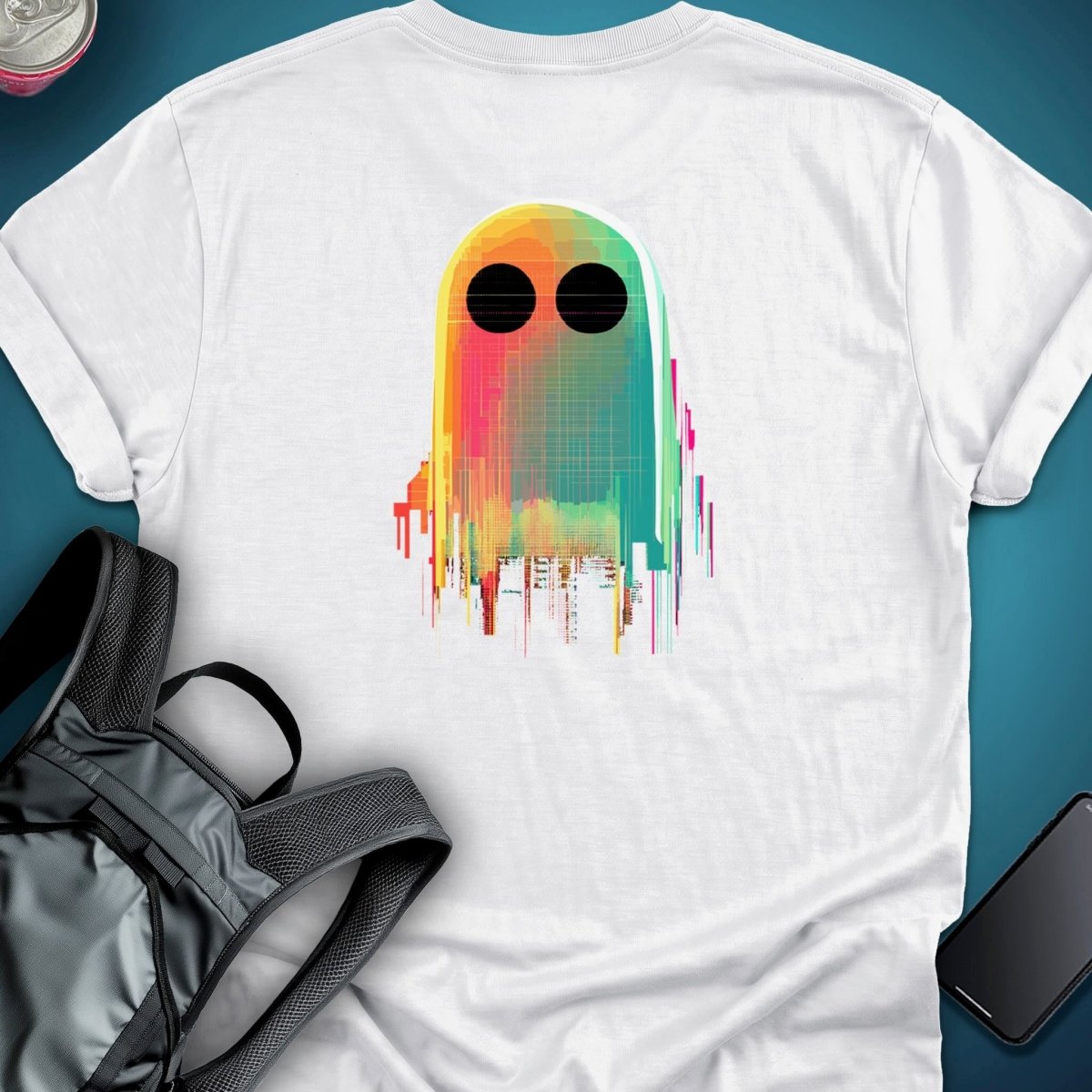 0G Glitch Ghost (Back Print Edition) graphic T-shirt – Festival clothing by Triptees