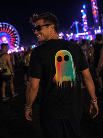 0G Glitch Ghost (Back Print Edition) graphic T-shirt – Festival clothing by Triptees