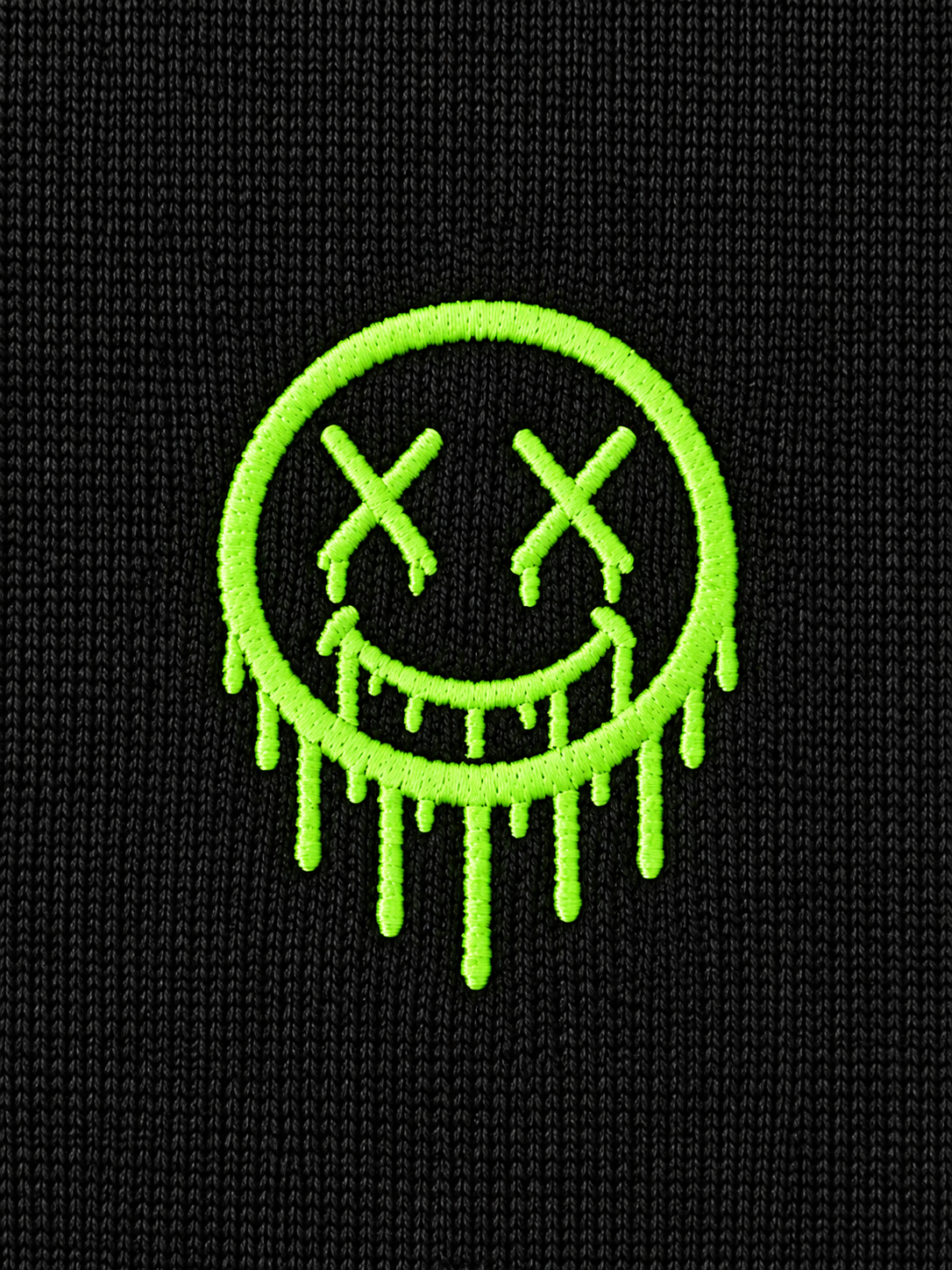 Lime Green Smiley 1/4 Zip
